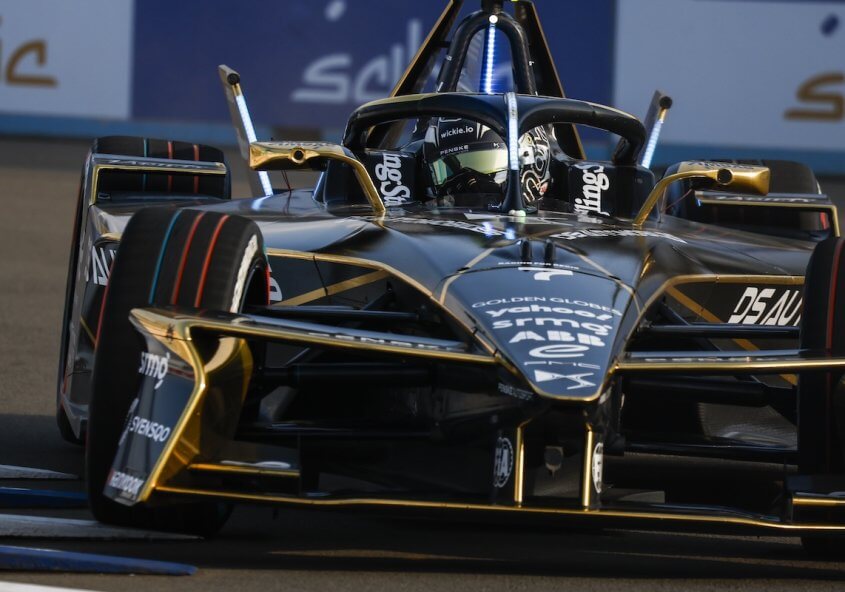 Maximilian Günther racing in the 2025 Jakarta E-Prix